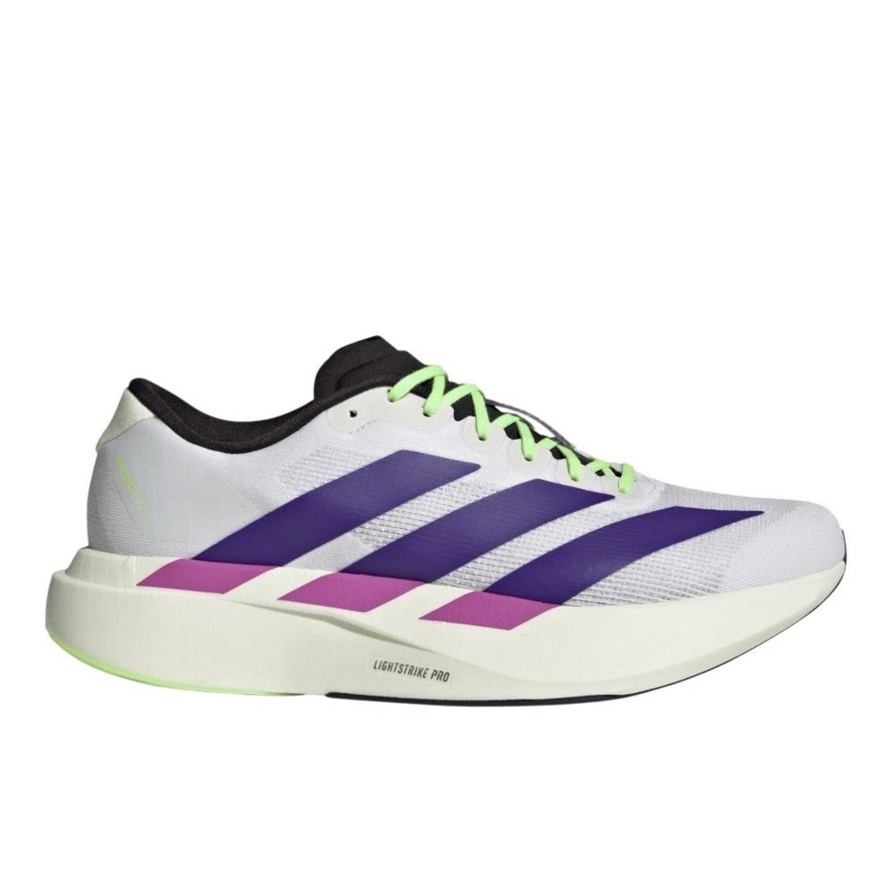 Adidas Adizero EVO SL White Purple Lime Sneakers JS4495 Mens Running Shoes US 13